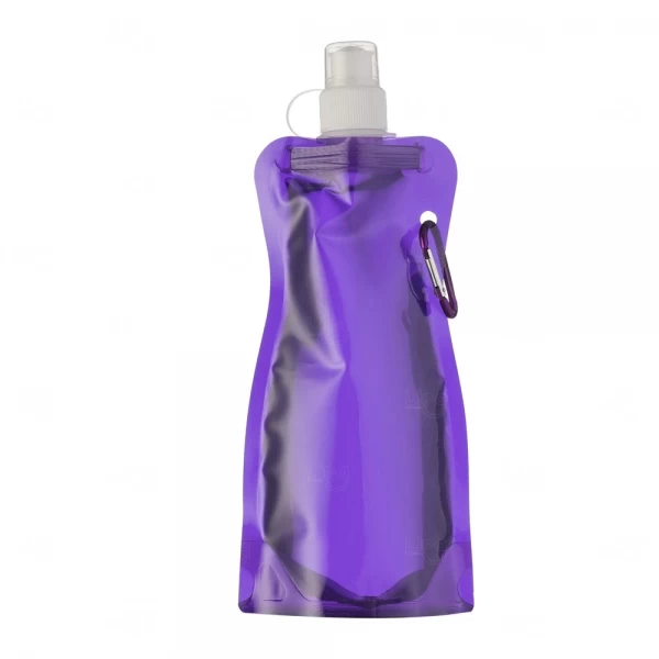 Squeeze Plástica Dobrável 450ml com Mosquetão Personalizada 