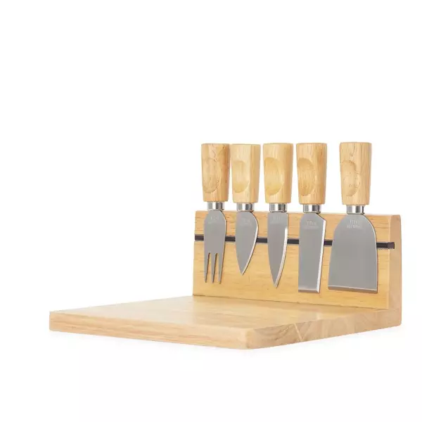 Kit Queijo Bambu 6 Peças Antiderrapante Personalizado 