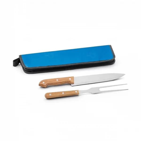 Kit Churrasco Personalizado 2 Peças com Estojo Colorido 