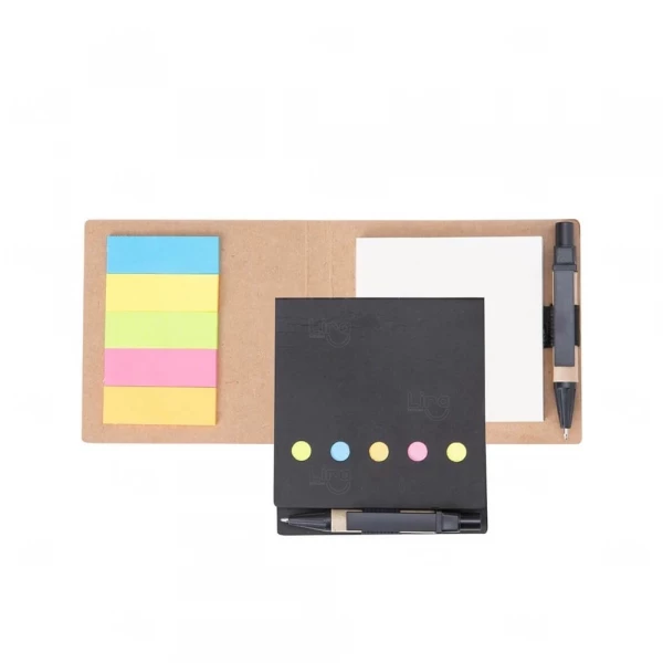 Bloco Ecológico com Caneta e Post-it Personalizado - 10,1 x 8,9cm 