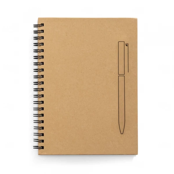 Caderno Kraft com Imã para Caneta Personalizado - 18 x 13 cm 