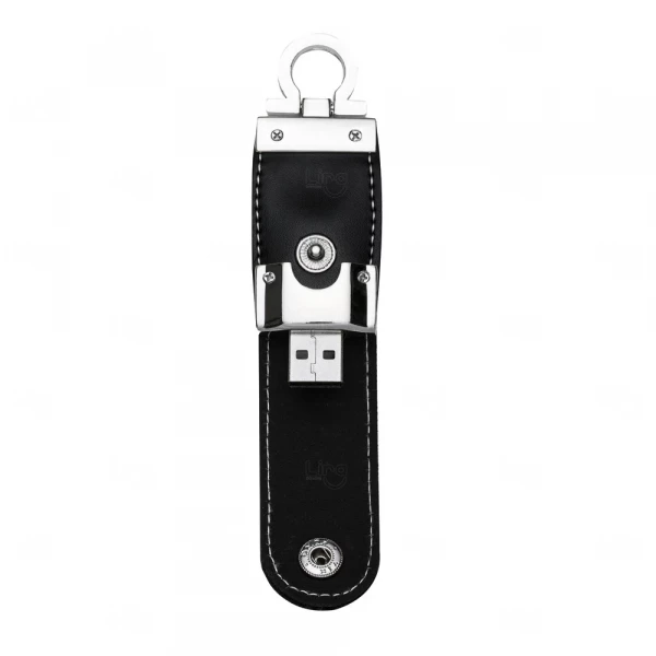 Pen Drive de Couro Sintético Personalizado 