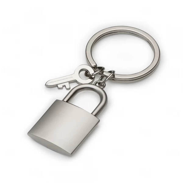 Chaveiro de Metal Personalizado em Formato de Cadeado 