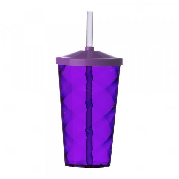 Copo Espiral 550 ml com Canudo Personalizado 