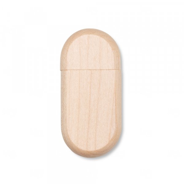 Pen Drive Oval de Bambu Personalizado