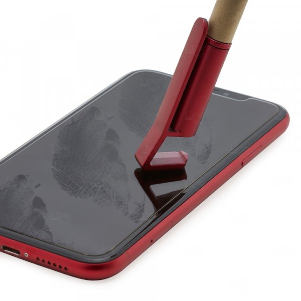 Caneta Ecológica Personalizada com Touch e Suporte para Celular 