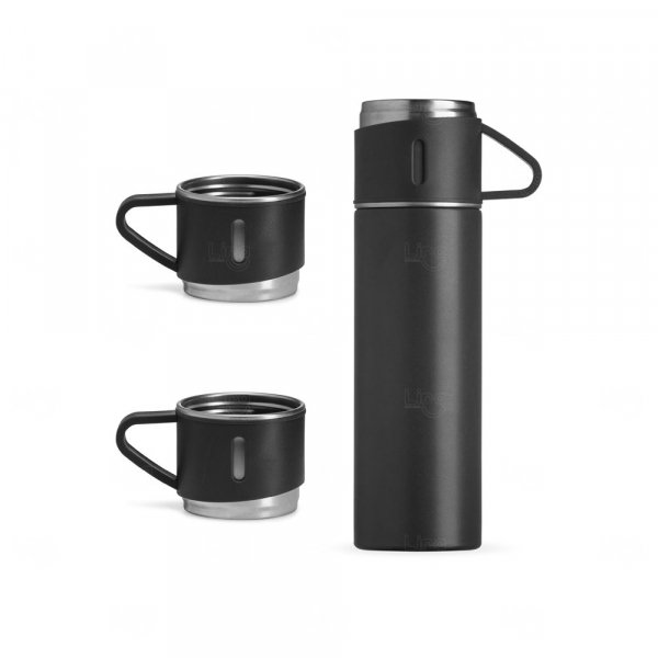 Kit Garrafa Térmica 450ml com Xícaras Personalizada 