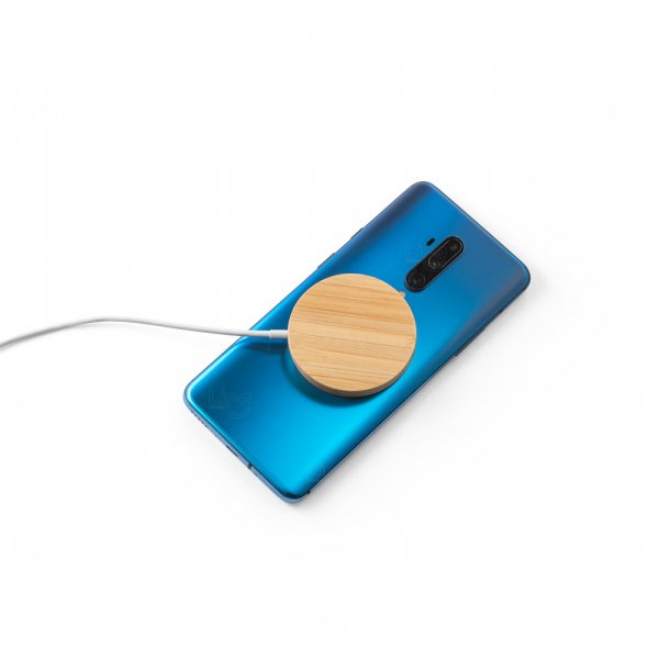 Base Carregador Magnético Wireless 15W em Bambu Personalizado