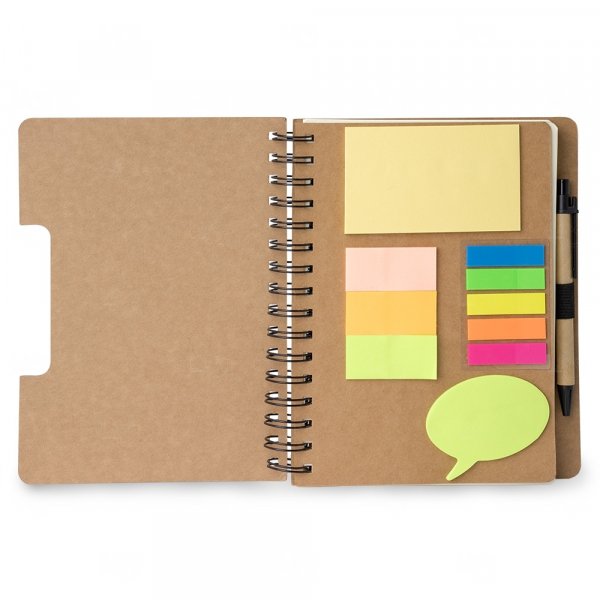 Caderno Ecológico com Adesivos e Caneta Personalizado - 21x18 cm 