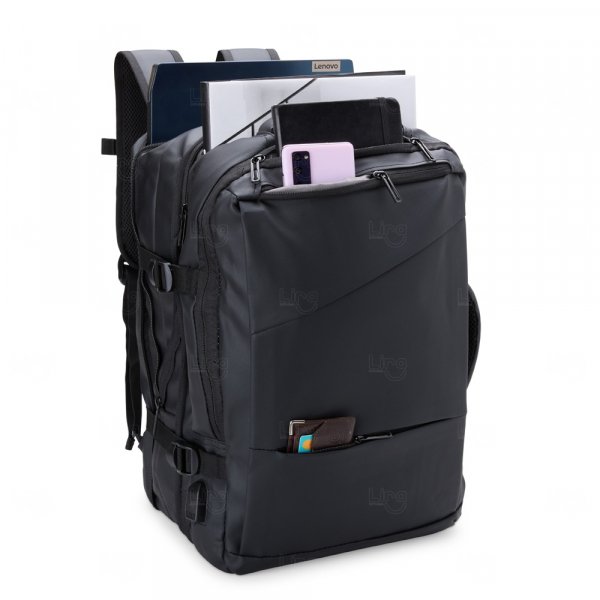 Mochila Expansível de Couro Sintético Personalizada - 36 Litros 