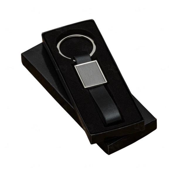 Chaveiro Metal e Couro Sintético Personalizado 
