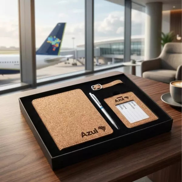 Kit Viagem 3 Peças em Cortiça Personalizado