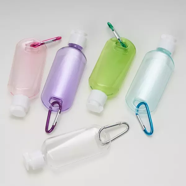 Frasco Plástico 55ml com Mosquetão Personalizado 