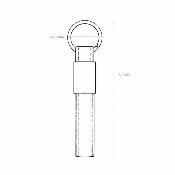 Chaveiro de Couro Sintético e Metal Personalizado 