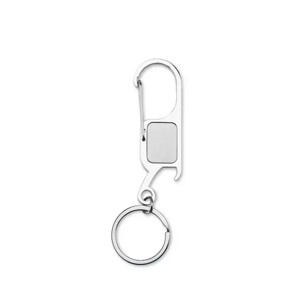 Chaveiro de Metal com Mosquetão e Abridor Personalizado 