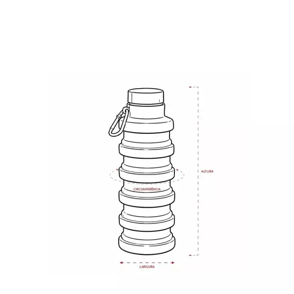Garrafa Retrátil Silicone 500ml Personalizada 