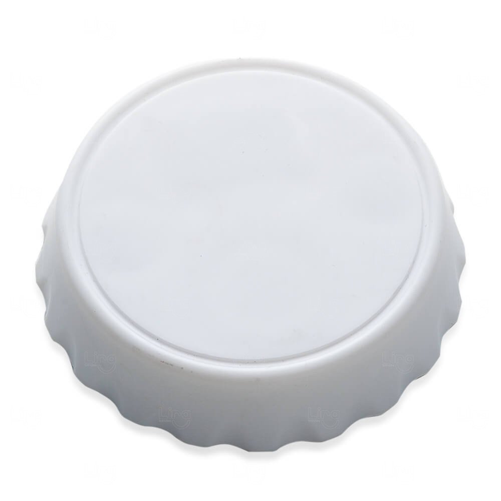 Tampinha Imã de Geladeira com Abridor De Garrafa Personalizado Branco