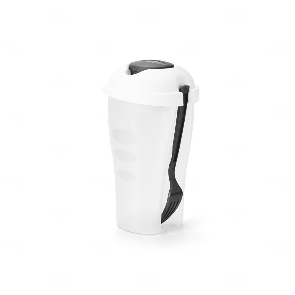 Copo para Salada 850mL Personalizado com Garfo e Molheira 