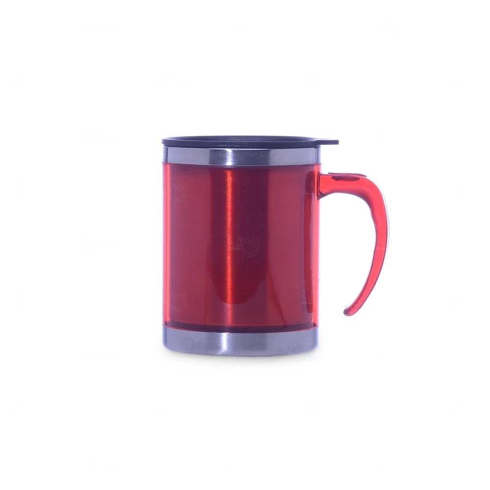 Caneca em Inox e Acrílico 400ml Personalizada Vermelho