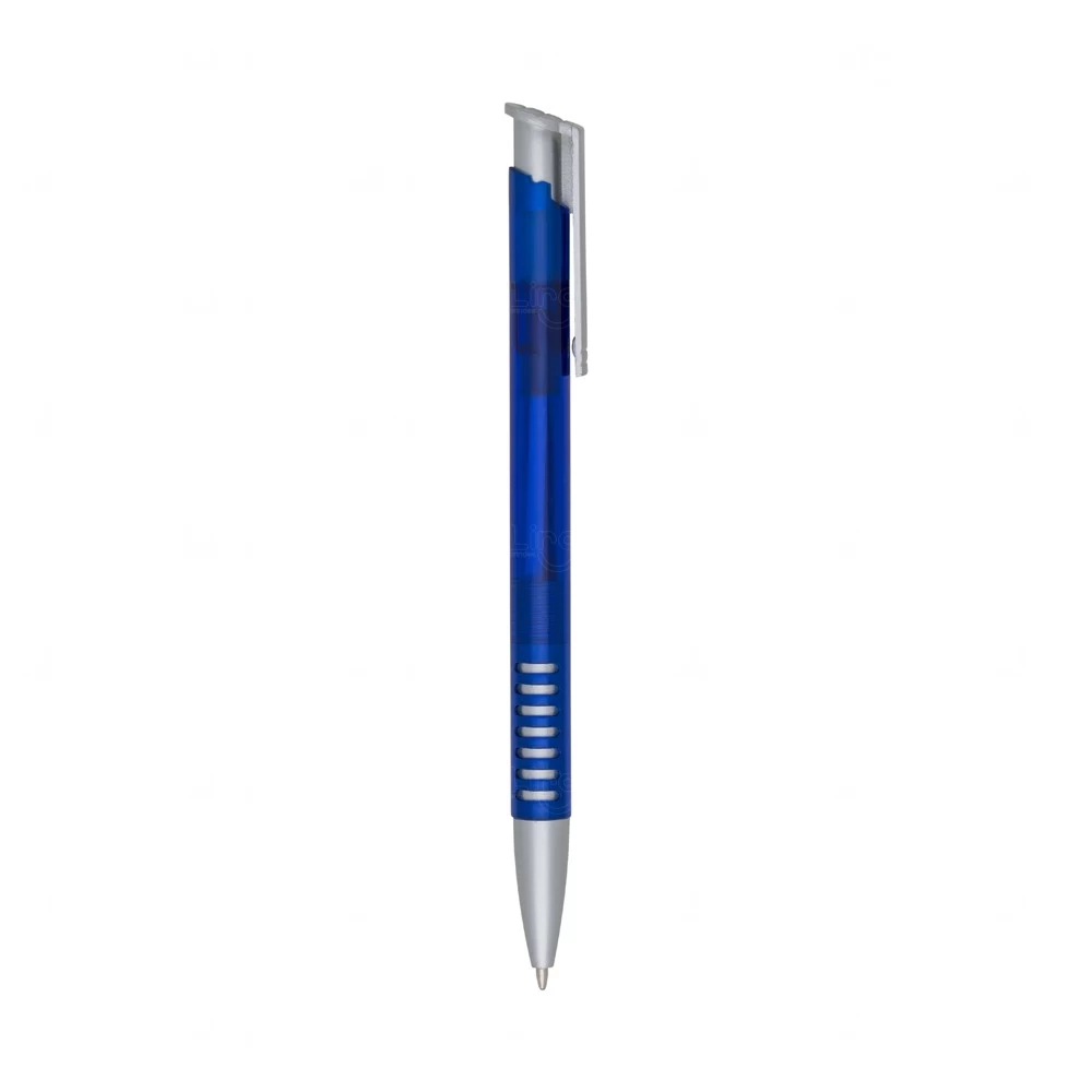 Caneta Plástica Translúcida Personalizada Azul