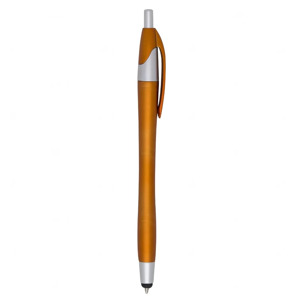 Caneta Plástica Touch Personalizada Laranja