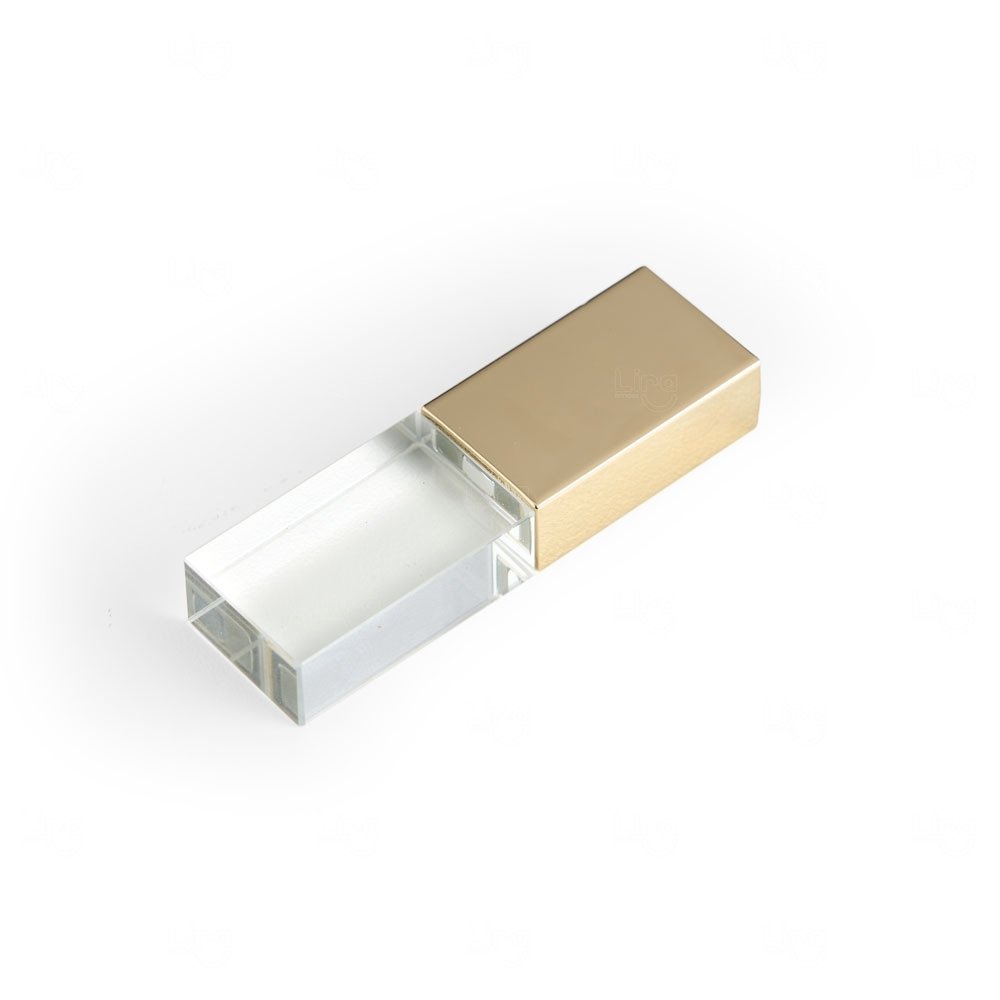 Pen Drive de Vidro com Tampa Espelhada Personalizado 