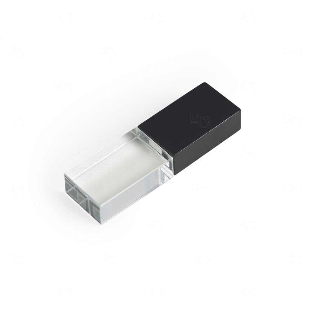 Pen Drive de Vidro com Tampa Espelhada Personalizado 