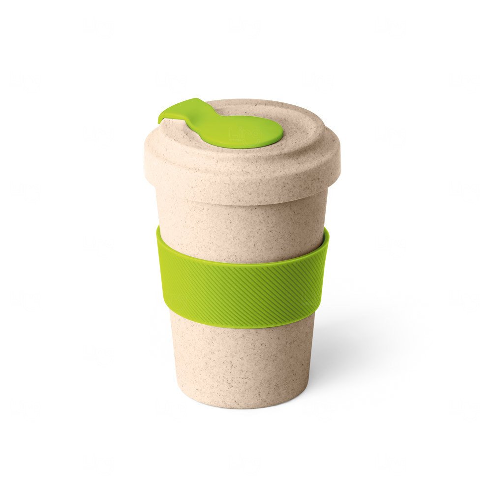 Copo Ecológico 500ml em Fibra de Bambu Personalizado Verde
