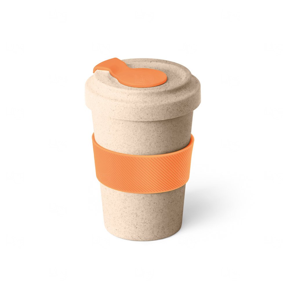 Copo Ecológico 500ml em Fibra de Bambu Personalizado Laranja
