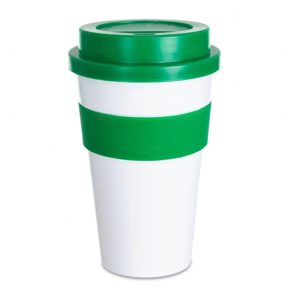 Copo Plástico Personalizado com Tampa - 480ml Verde
