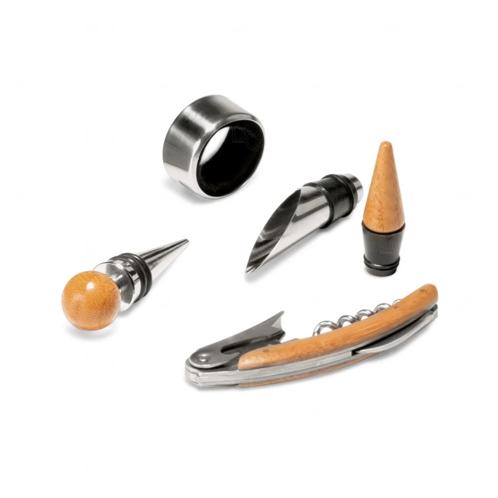Kit Vinho 4 Peças em Estojo de Cortiça Personalizado 
