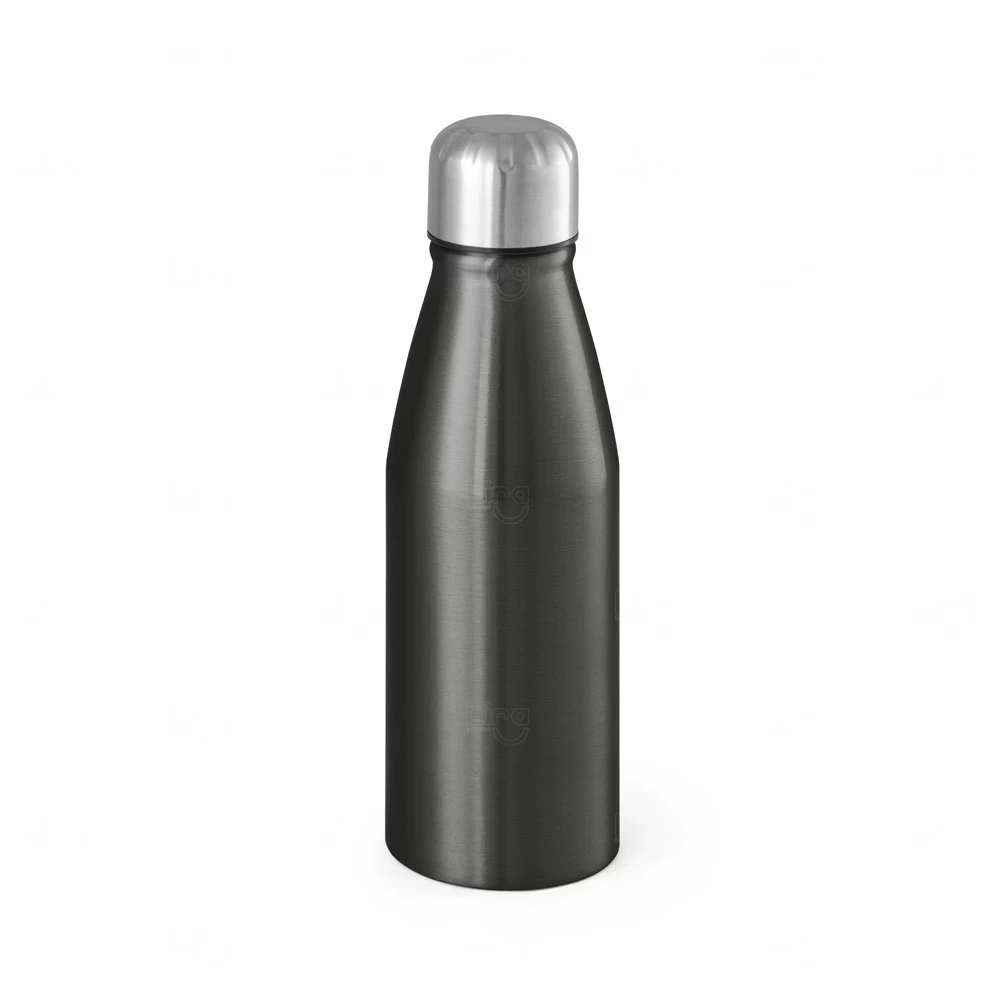 Garrafa de Alumínio 500ml com Tampa Inox Personalizada Cinza