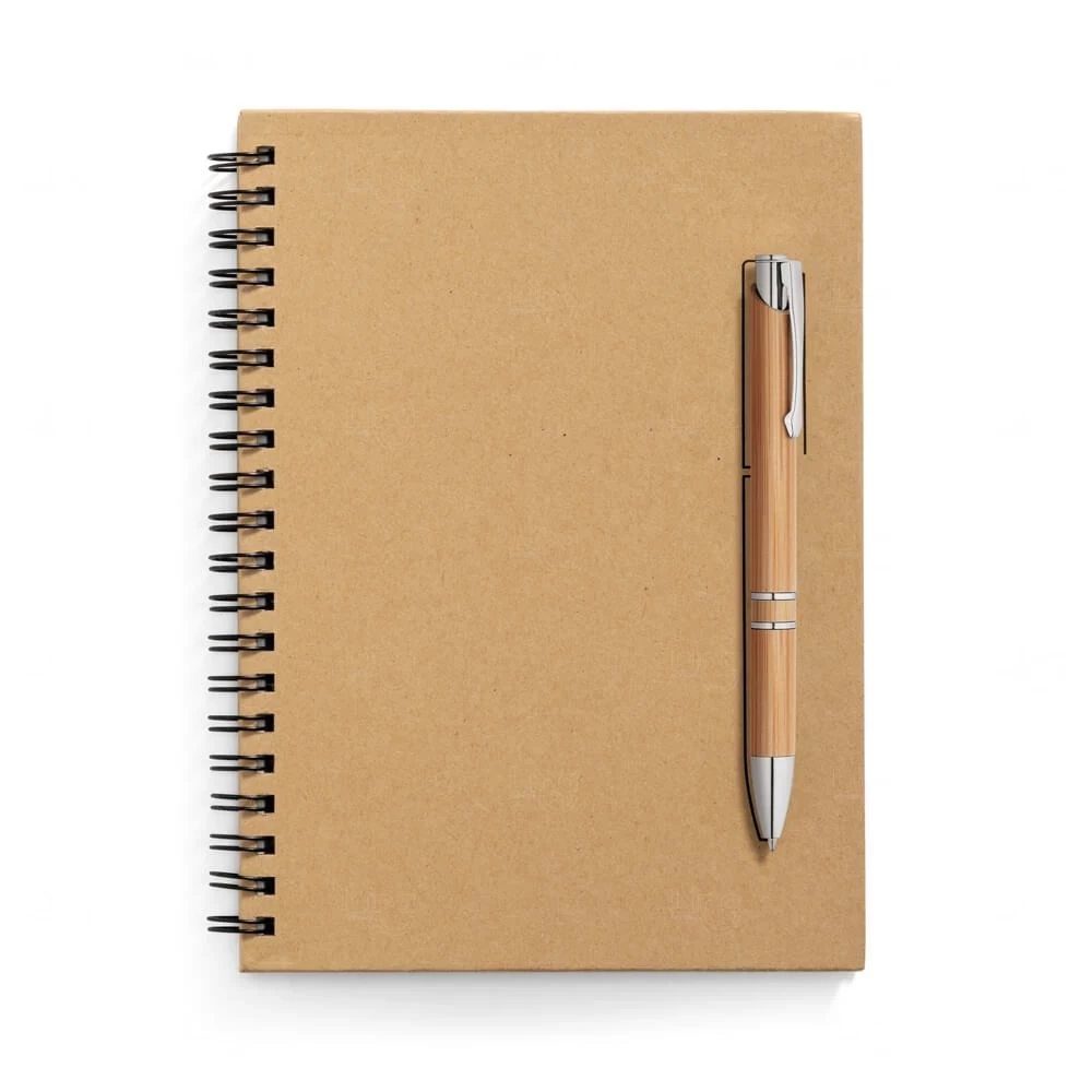 Caderno Kraft com Imã para Caneta Personalizado - 18 x 13 cm 