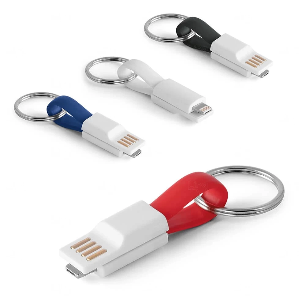 Cabo USB 2 em 1 com Argola Personalizado 