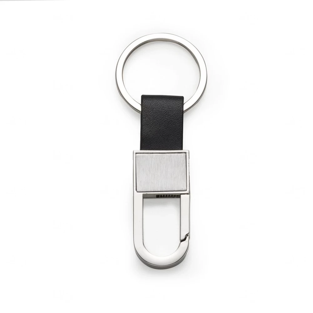 Chaveiro Mosquetão em Metal com Couro Personalizado 