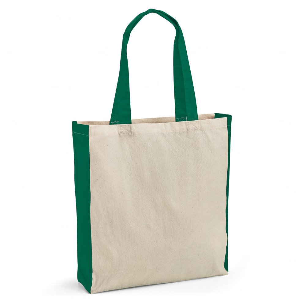 Sacola de Algodão com Alça Colorida Personalizada - 41 x 37 cm 