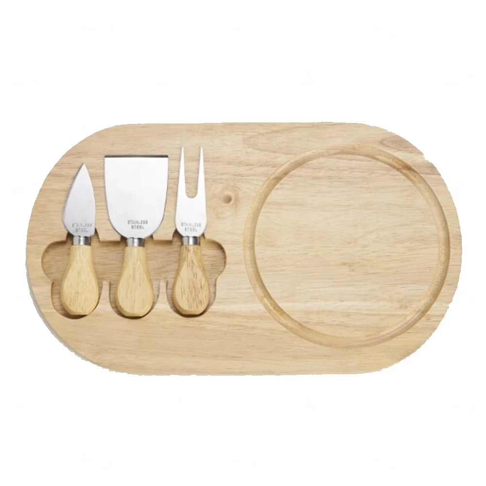 Kit Queijo 4 Peças com Tábua de Bambu Magnética Personalizado 