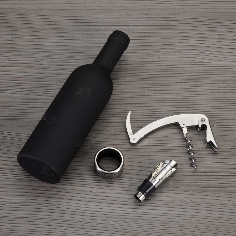 Kit Vinho 3 Peças em Estojo Garrafa Personalizado 