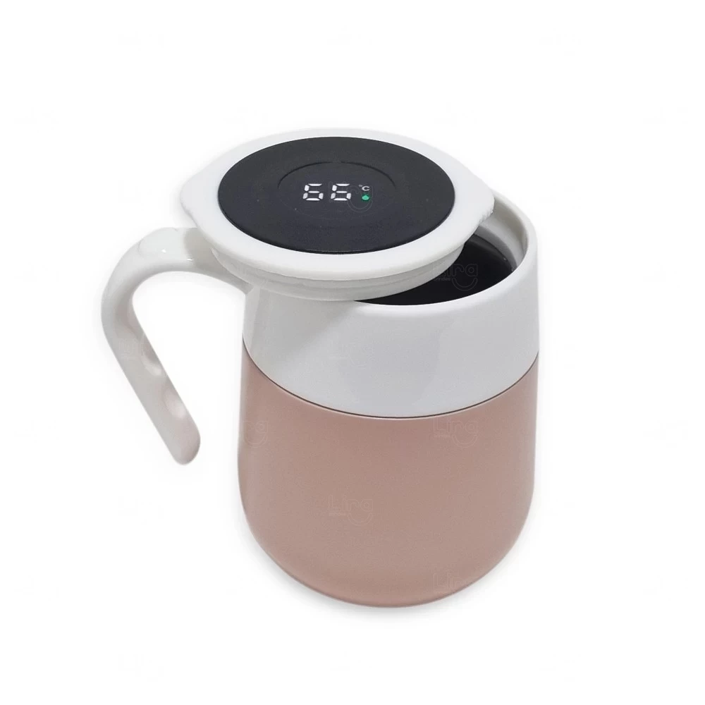 Caneca Térmica 500ml com Termômetro LED Personalizada 