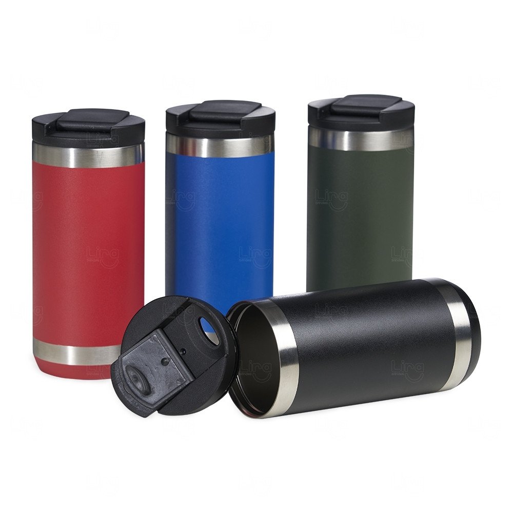 Copo Térmico Inox 350ml com Tampa Personalizado 