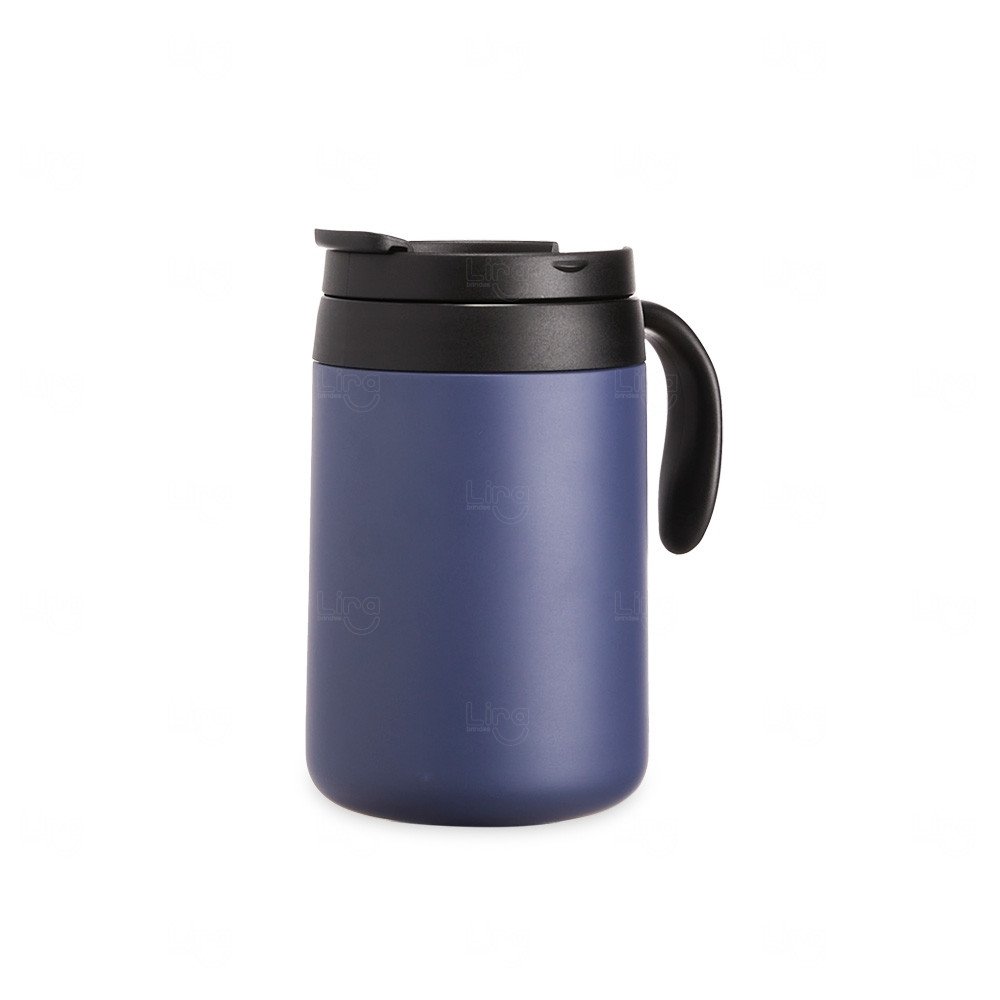 Caneca Térmica Inox 500ml Personalizada Azul Escuro