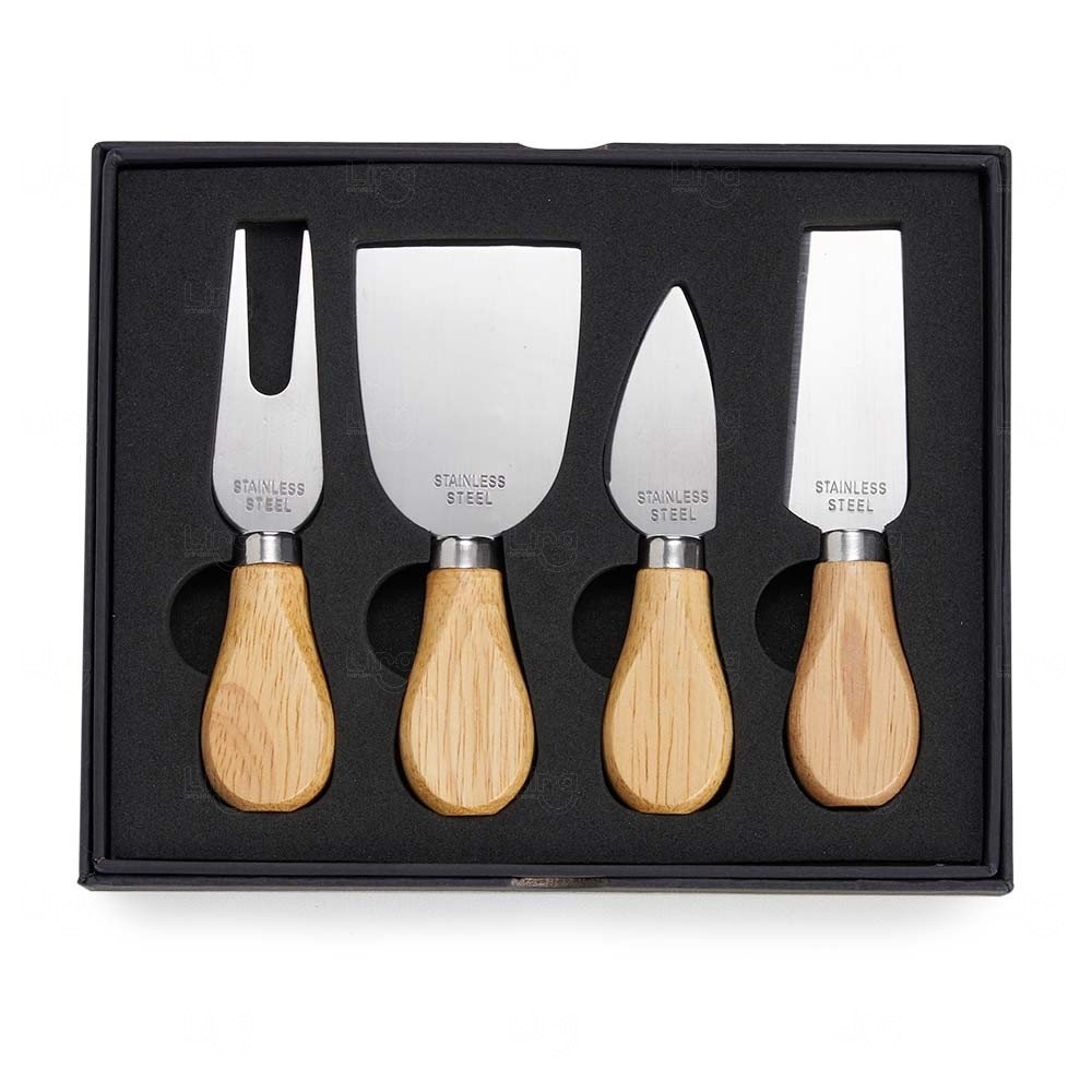 Kit Queijo 4 Peças com Estojo Personalizado 