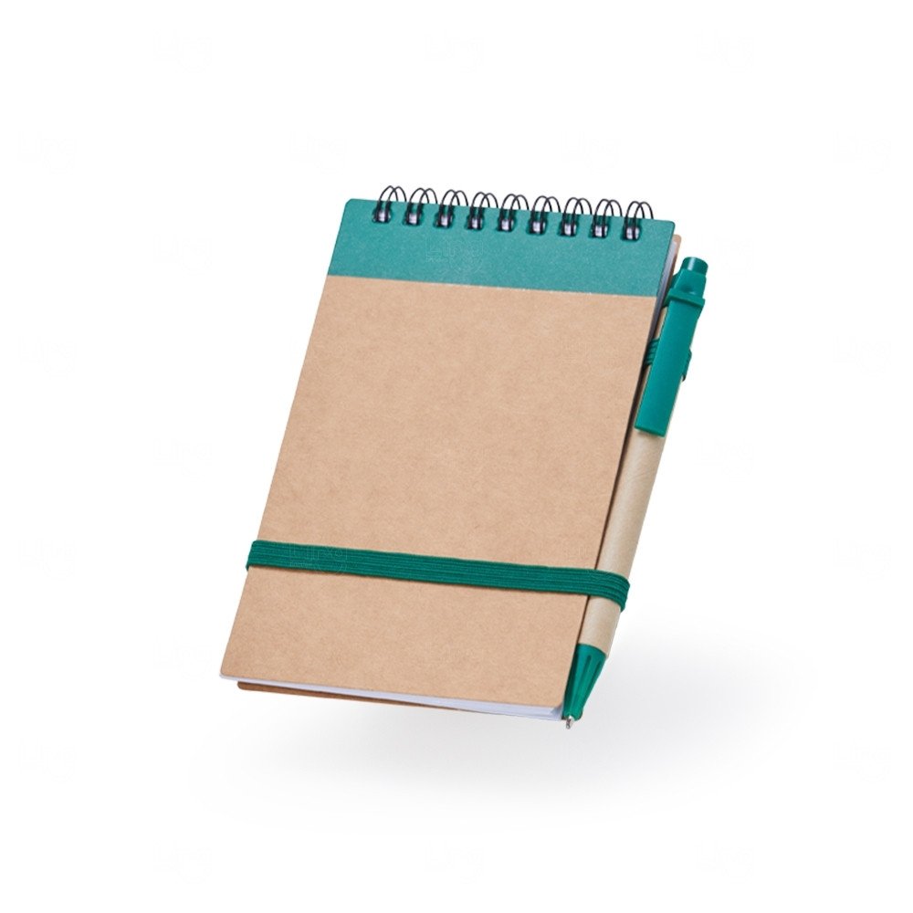 Bloco Ecológico Kraft com Caneta Personalizado  - 14,9 x 9 cm 