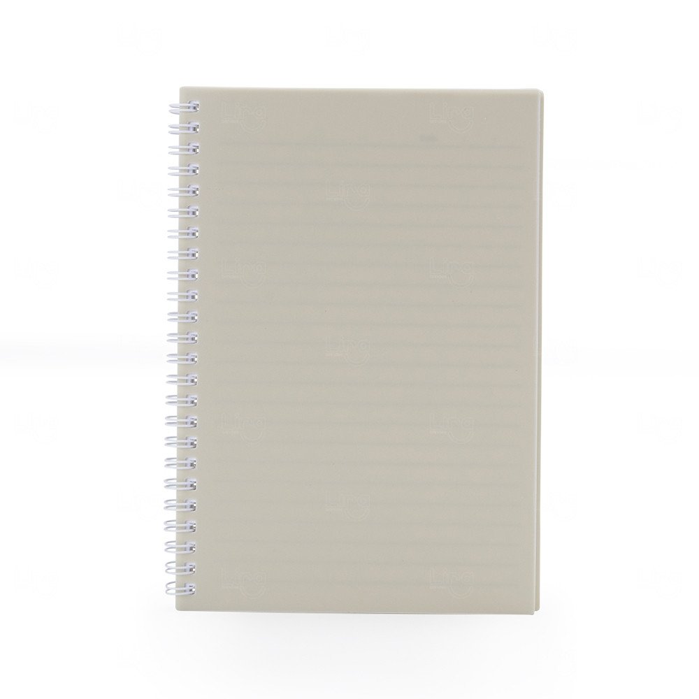 Caderno A5 Plástico Personalizado - 21,2 x 15 cm Bege