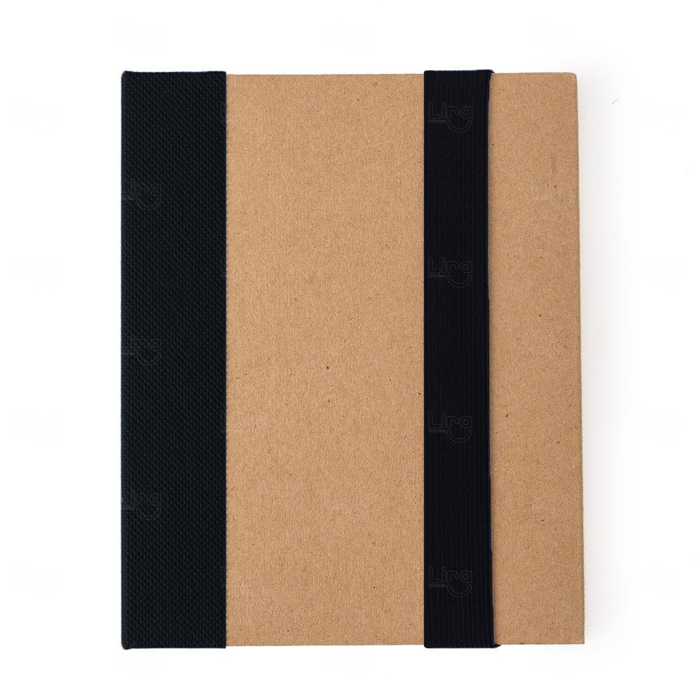 Bloco de Notas Ecológico Post-it e Caneta Personalizado - 18x14cm Preto