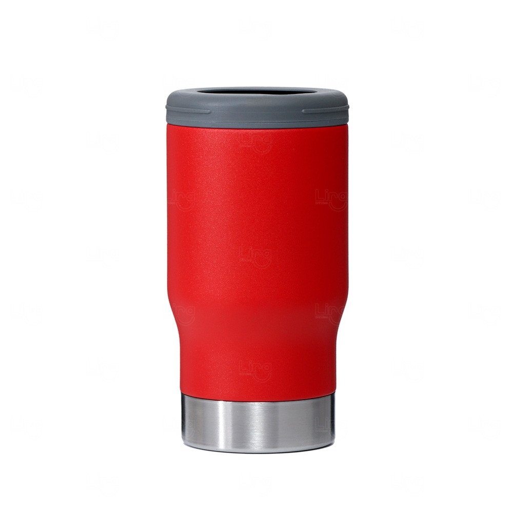Copo Térmico Multiuso 380ml com Abridor Personalizado Vermelho
