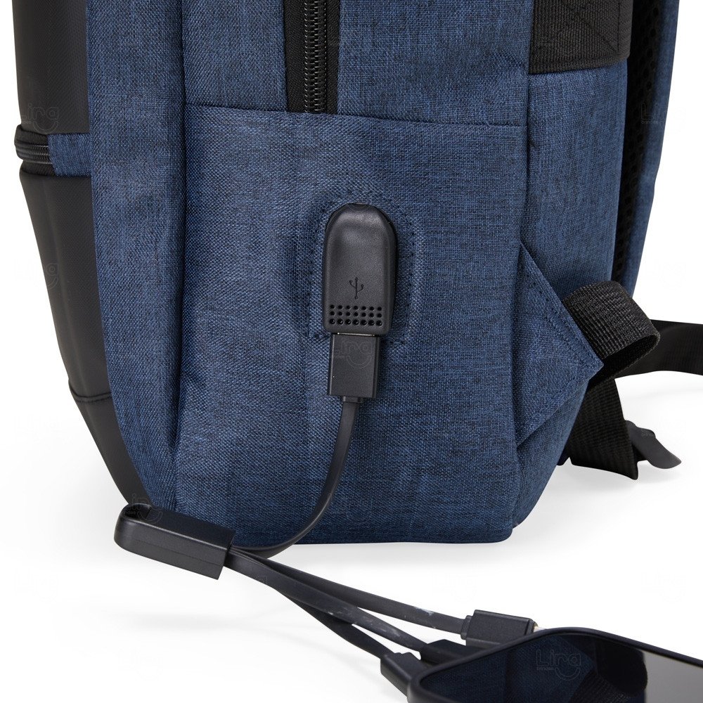 Mochila 26L de Nylon com Couro Sintético Personalizada 