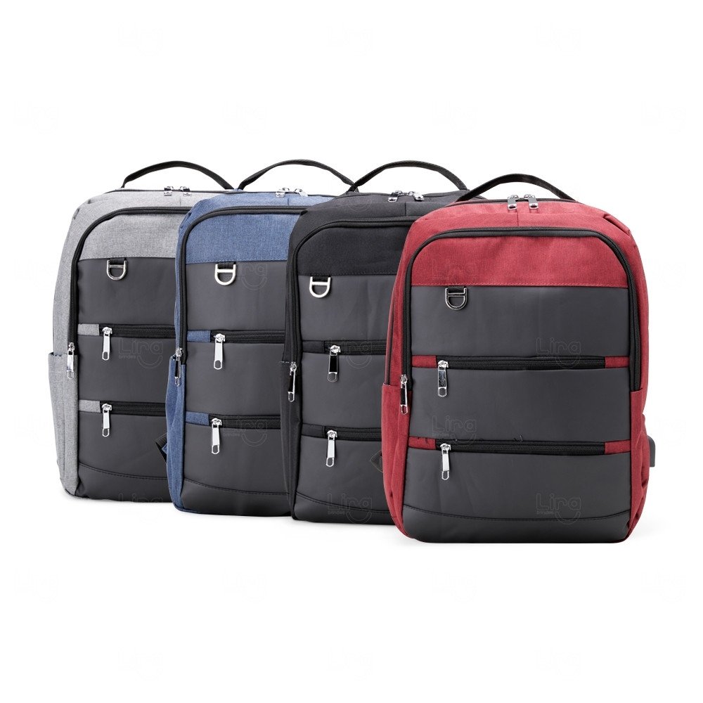 Mochila 26L de Nylon com Couro Sintético Personalizada 
