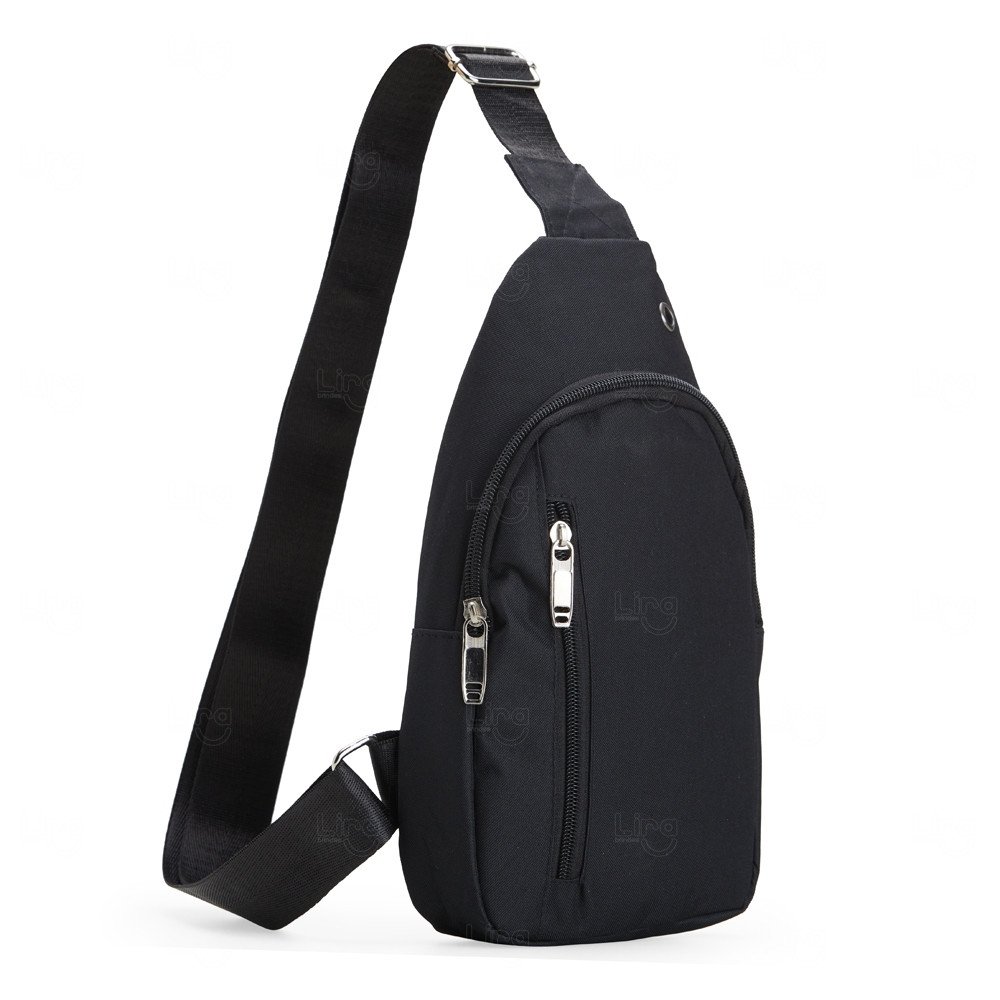 Bolsa de Ombro em Nylon Personalizada Preto
