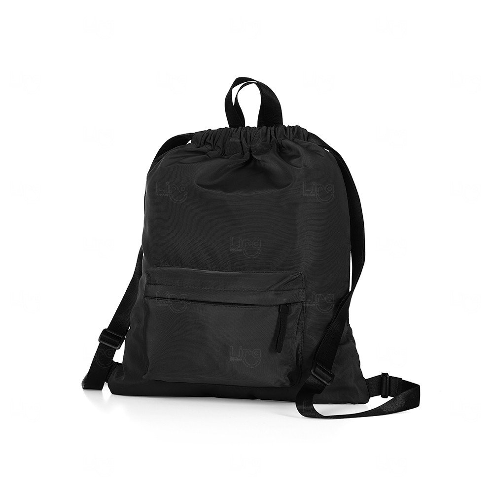 Sacochila com Bolso e Zíper Personalizada - 44 x 37 cm 
